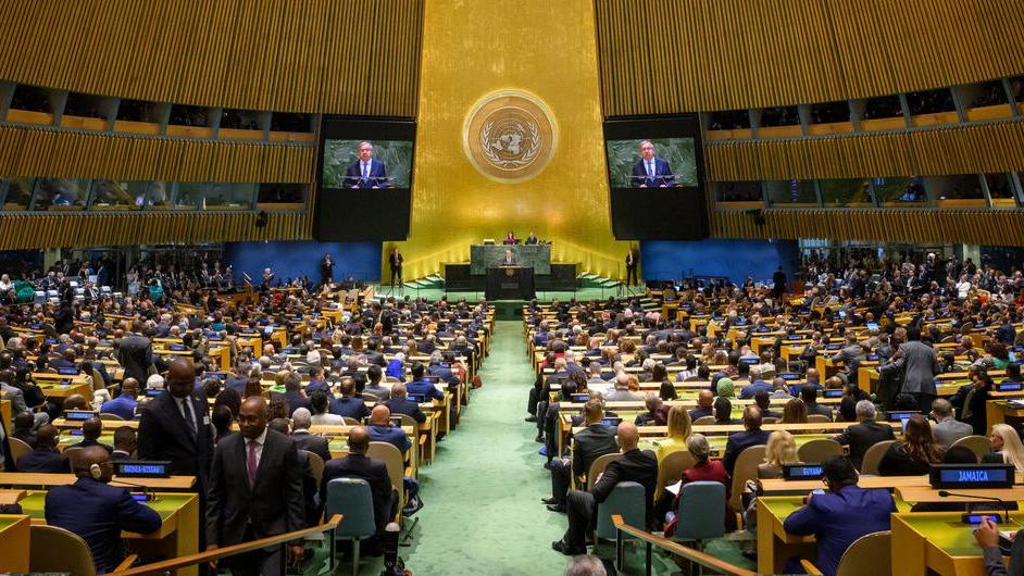 Le hall de l'Assemblée générale de l'ONU, à New York.