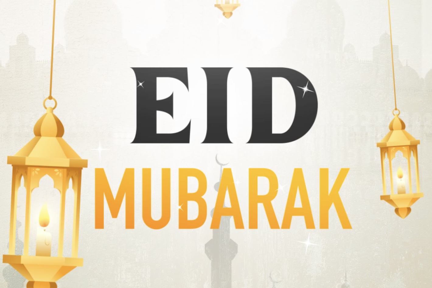 Text that says Eid Mubarak