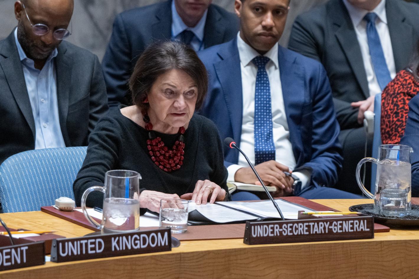 Under-Secretary-General Rosemary DiCarlo briefs the Security Council.