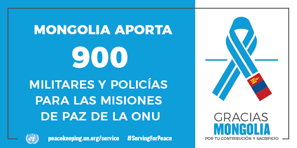 Mongolia aporta 900 militares y policías a las misiones de la paz de la ONU.